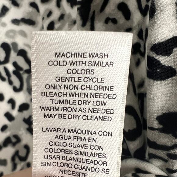 Chicos Women's L 12 Animal Print Cowl Neck Tunic Top Slinky Stretch Career Artsy - Picture 7 of 11